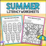 Summer Literacy Worksheets - Early Finisher Activities