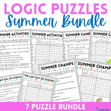 Summer Logic Puzzles Bundle | End of Year Activities for C
