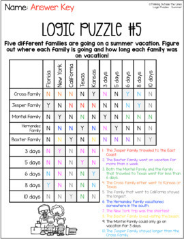 summer logic puzzles by thinking outside the lines tpt