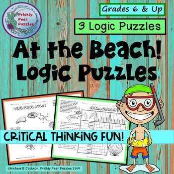 Preview of Summer Logic Puzzles - Beach Activities 