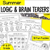 Summer Logic Puzzles and Math Brain Teasers - Early Finish