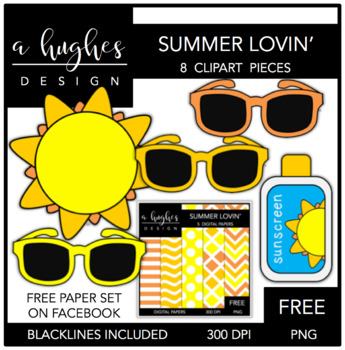 Preview of FREE Summer Lovin' Clipart [Ashley Hughes Design]