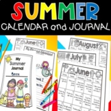 Summer Calendar and Summer Journal Activities for End of Year
