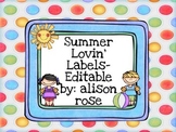 Summer Lovin' Labels-editable