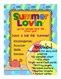Summer Lovin': kindergarten summer skills practice