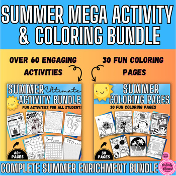 Preview of Summer MEGA Activity and Coloring BUNDLE | End of the Year | Enrichment Packet