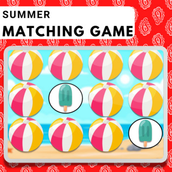 Preview of Summer Matching Game | Memory | BOOM Cards