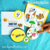 Summer Matching Game SHOUT OUT, 31 Printable 3" & 5" Cards