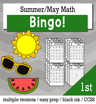 Preview of Summer Math 1st Grade BINGO Game Bundle