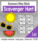 Summer Math 1st Grade Scavenger Hunt Game Bundle