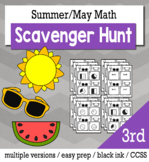 Summer Math 3rd Grade Scavenger Hunt Game Bundle