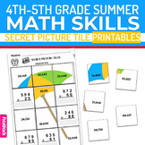 Summer Math 4th-5th Grade Worksheets | Secret Picture Tiles