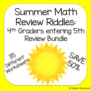 Preview of Summer Math Packet - End of 4th grade / Rising 5th Graders