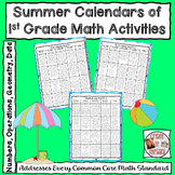 Summer Math Activities Calendars for 1st Grade