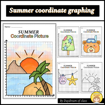 Preview of Summer Math Activities Coordinate Graphing Picture