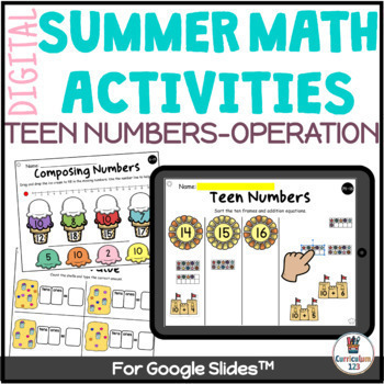 Preview of Summer Math Activities Google Slides™ Operations Composing 