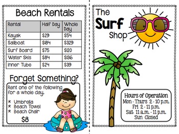 summer math activities math menus 3rd 6th by