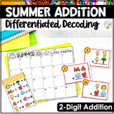 Summer Math Activities |  Two Digit Addition Differentiate