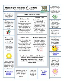 summer math activities to help you prepare for 5th grade math tpt