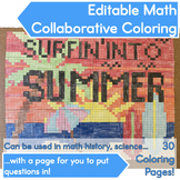 Surfin' into Summer Collaborative Coloring Poster & Bullet