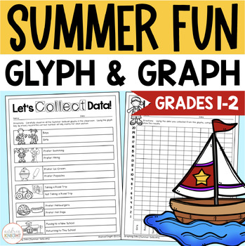 Preview of Summer Math Activity with Glyphs and Data Graphs - Grades 1-2