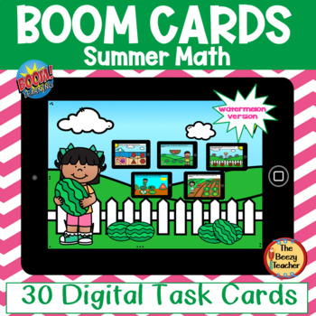 Preview of Summer Math BOOM Cards Digital Task Cards