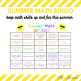 Summer Math Bingo Board