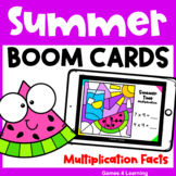 Summer Math Boom Cards Multiplication Facts: Digital Summe