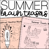 Summer Math Brain Teasers - May or June Early Finishers En