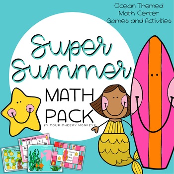 Preview of Summer Math Centers - Games and Activities | Ocean Theme