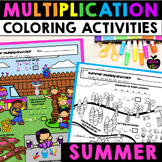 Summer Multiplication Fun Coloring Worksheets & Pages 3rd 