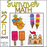 Summer Math Craftivities for SECOND Grade {Fractions, 3 di