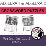 Algebra 1 and Algebra 2 Crossword Puzzles