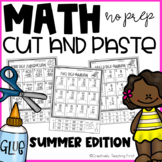 Summer Math Cut and Paste NO PREP