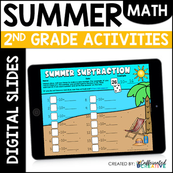 Preview of Summer Math Digital Activities Pack for 2nd Grade