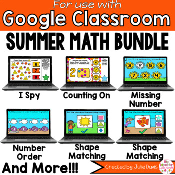 Preview of Summer Math Digital Bundle for Google Classroom