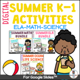 Kindergarten Summer Review Math ELA Science Google Slides™