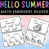 Summer Math Emergent Reader Number Book for Pre K Learn Si