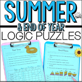 End of Year & Summer Math Logic Puzzles Worksheets - Enric