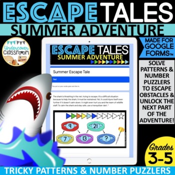 Preview of End of Year Math Enrichment  | Summer Themed Digital Escape | Summer Puzzlers