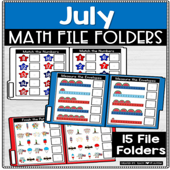 Preview of Summer Math File Folders and Activities | JULY