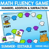 Summer Math Fluency Game Numbers, Addition, & Subtraction 