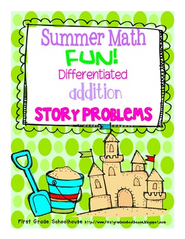 Preview of Summer Math Addition Word Problems