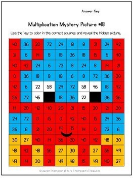 End of Year / Summer Math Activities - Multiplication Mystery Pictures