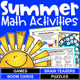 Summer Math Packet with Games, Puzzles and Brain Teasers