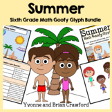 Summer Math Goofy Glyph Bundle 6th Grade | Math Skills Rev