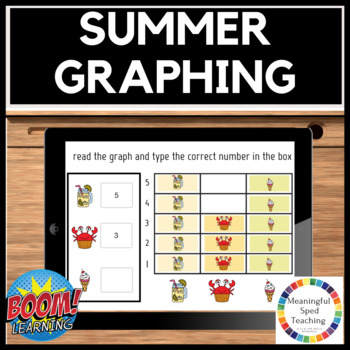 Preview of Summer Math Graphing Boom Cards™ 