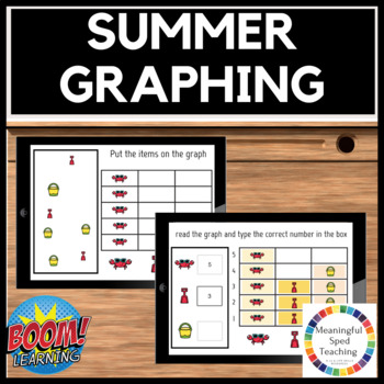 Preview of Summer Math Graphing Boom Cards™