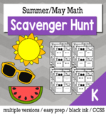 Summer Math Kindergarten Scavenger Hunt Game Bundle
