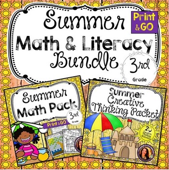 Preview of Summer Math & Literacy Bundle for 3rd Grade